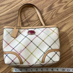 Coach tattersall mini satchel